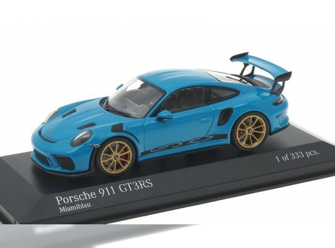 PORSCHE 991 II GT3 RS (2018), miami blue / golden wheels