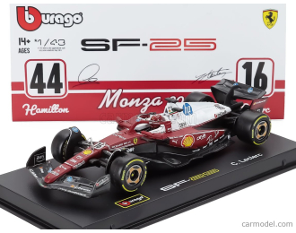 FERRARI - F1 SF-25 TEAM SCUDERIA FERRARI HP N 16 MONZA ITALY GP 2025 CHARLES LECLERC - NIKI LAUDA 50th ANNIVERSARY WORLD CHAMPION - WITH PILOT AND SHOWCASE
