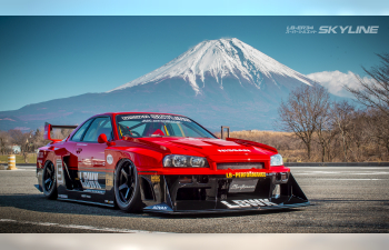 LIBERTY WALK Nissan Skyline GT-R BNR34 wDecal red black, wheels tyres