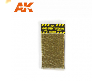 Mixed green tufts 6mm