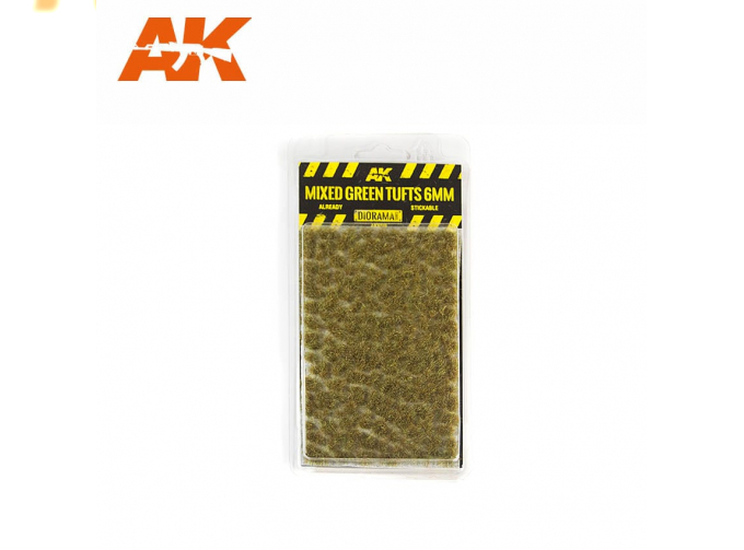 Mixed green tufts 6mm