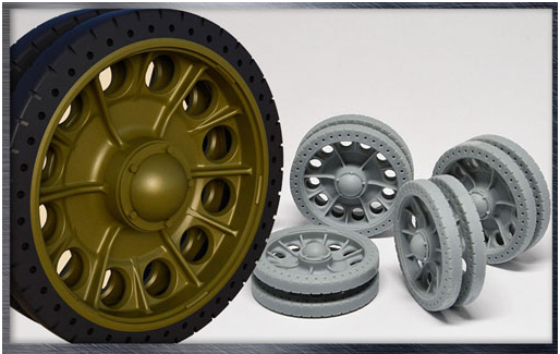 Т-34/76 Литые спицованные катки с узкой перфорацией грузошины