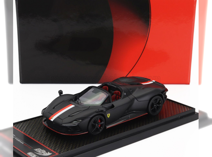 FERRARI Daytona Sp3 Serie Icona Open Roof Principato Di Monaco Livery №16 Personal Car Charles Leclerc (2022), Matt Black