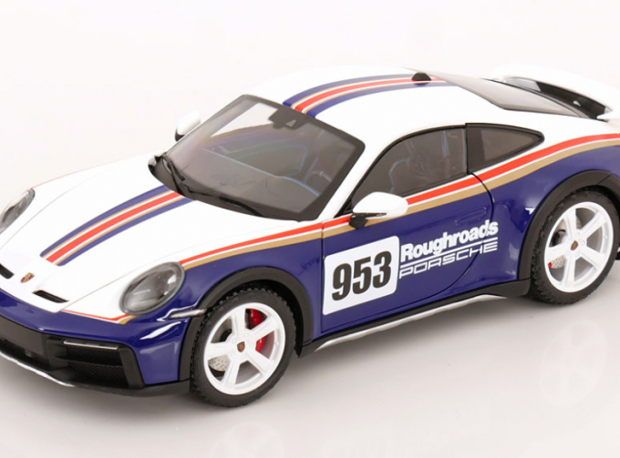 PORSCHE 911 992 №953 Rally Dakar Roughroads Coupe (2023), White Blue