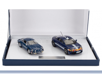 RENAULT Set 2x A110 Alpine Gendarmerie Coupe 2022 + 1600s Coupe Gendarmerie 1971, Blue