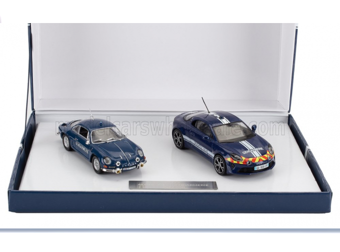 RENAULT Set 2x A110 Alpine Gendarmerie Coupe 2022 + 1600s Coupe Gendarmerie 1971, Blue