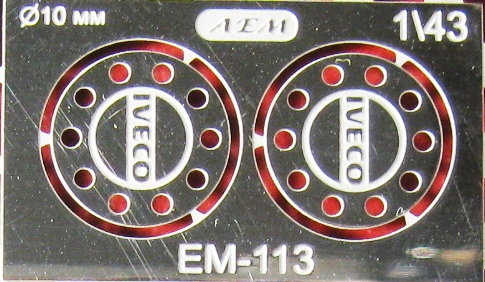 Фототравление Колпаки передних колес IVECO, блестящий никель