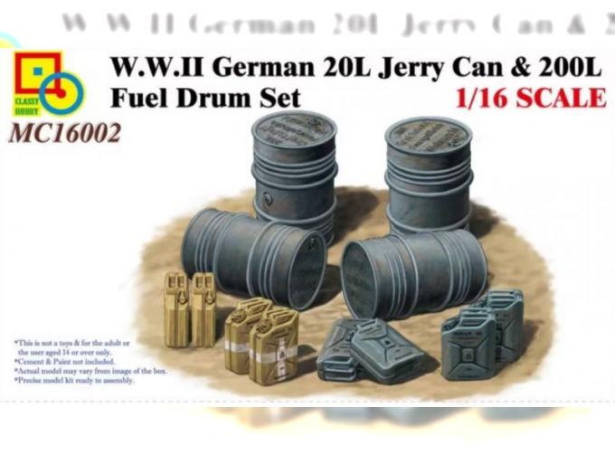 Сборная модель WWII German 20L Jerry Can & 200L Fuel Drum Set