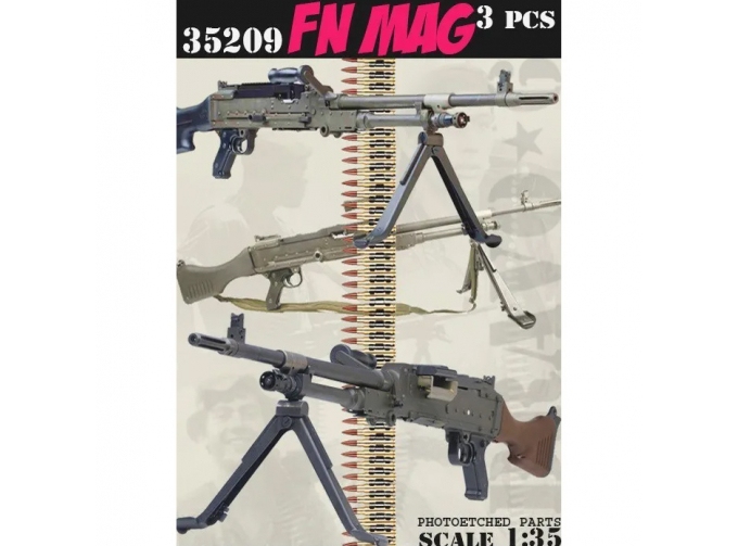 Сборная модель Пулемёт FN-MAG (3 шт.)