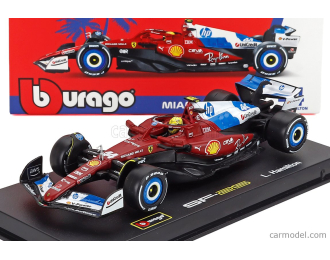 FERRARI - WITH PILOT AND SHOWCASE - F1 SF-25 TEAM SCUDERIA FERRARI HP N 44 MIAMI GP 2025 LEWIS HAMILTON