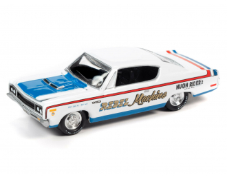 AMC Rebel Machine Frost, White with Blue and Red Stripes "Rebel Machine" 1970