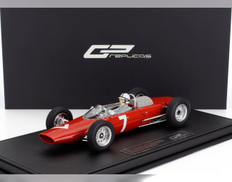 FERRARI F1 156 F1-63 N 7 Winner Nurburgring German Gp (with Pilot Figure) (1963) John Surtees, Red