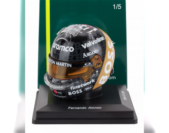 BELL HELMET Casco Helmet F1 Fernando Alonso Team Aramco Cognizant Aston Martin №14 British Gp (2024), Black Gold