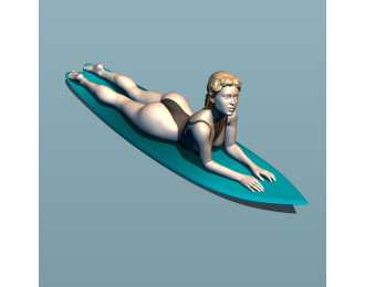 Фигурка Девушка серфер 2, окрашенная