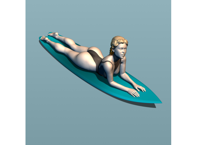 Фигурка Девушка серфер 2, окрашенная