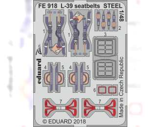 Фототравление для модели L-39 seatbelts STEEL