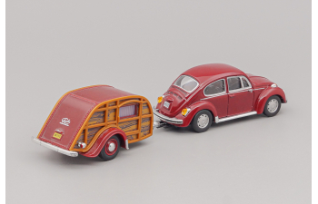 (Б/У) VOLKSWAGEN Beetle с прицепом, dark red