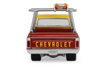 CHEVROLET C-10 with Ladder Rack, Burned Timber Builds No Homes *Smokey Bear Series 5* (1968), red / yellow