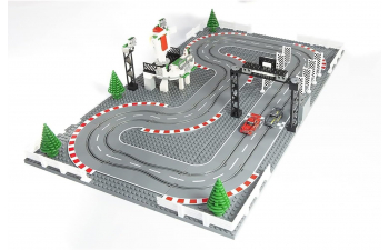 ALFA ROMEO Micro Slot Racing - Pista Componibile- With  2x Giulia Quadrifoglio Slot Cars - Lego Compatibile, /