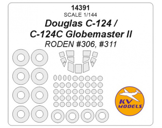 Douglas C-124 / C-124C Globemaster II (RODEN #306, #311) + маски на диски и колеса, и окна грузовой кабины