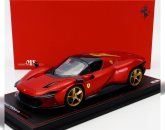 FERRARI Daytona Sp3 (2022) - Con Vetrina - With Showcase, Rosso Magma - Gold Red Met Black