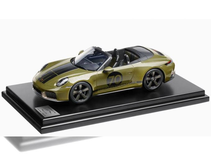PORSCHE 911 992 Cabriolet Open Spirit 70 (2025) - Con Vetrina - With Showcase, Olive Neo Green Black