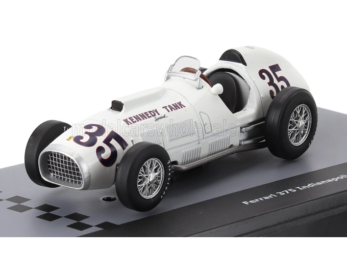 FERRARI F1 375 Indy №35 Indianapolis 500 (1952) Johnny Mauro - Con Vetrina - With Showcase, White