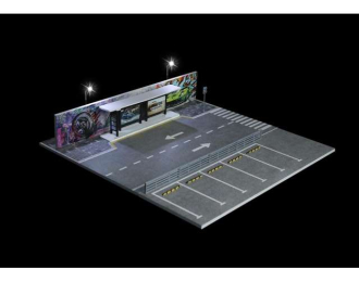 Diorama *Bus station*, various