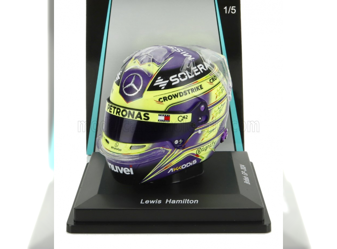 BELL HELMET Casco Helmet F1 Lewis Hamilton Team Mercedes Amg Petronas Motorsport Formula One №44 Winner British Gp (2024), Purple Yellow