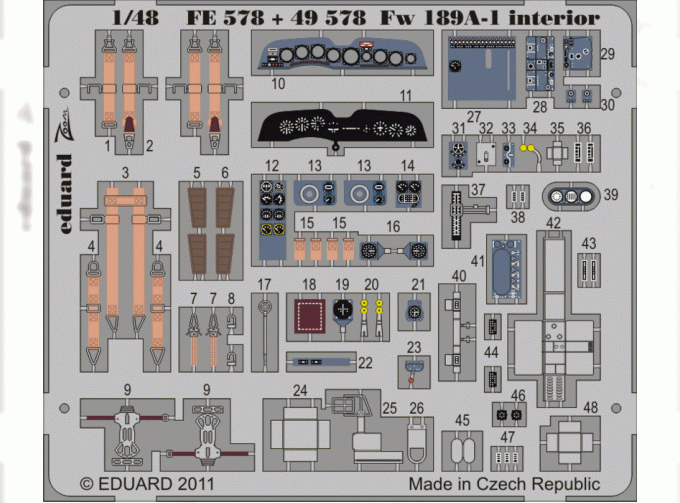 Цветное фототравление для Fw 189A-1 interior S. A.