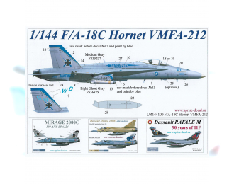 Декаль для F/A-18C Hornet VMFA-212, без тех. надписей