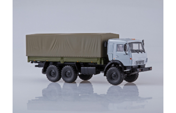 Камский грузовик 53501 6x6 бортовой, серый / хаки