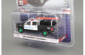 CHEVROLET Silverado Santa Monica "California Police" (2015), black / white / green (Greenlight!)