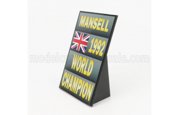 ACCESSORIES F1 World Champion Plate Pit Board - Williams Fw14b Renault N 5 Season (1992) Nigel Mansell, Grey Black Yellow