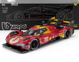 FERRARI 499p 3.0l Turbo V6 Team Ferrari Af Corse №51 3rd 24h Le Mans (2024) Alessandro Pier Guidi - James Calado - Antonio Giovinazzi - Con Vetrina - With Showcase, Red