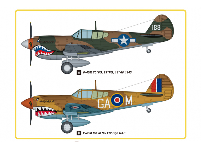 Сборная модель Самолет P-40E Kitty Hawk Fighter