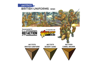 Набор акриловых красок QUICK GEN - Британская униформа Второй мировой / BRITISH WWII UNIFORMS – QUICK GEN SET