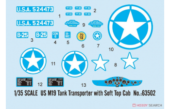 Сборная модель Американский Танковый Транспортер US M19 С Кабиной с Мягким Верхом