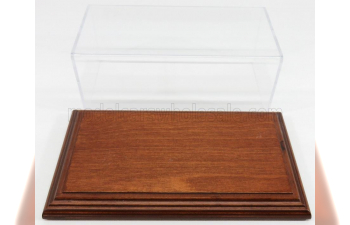 VETRINA DISPLAY BOX Aichi Base In Legno - Wood Mahogany Base - Lungh.lenght Cm 23 X Largh.width Cm 12 X Alt.height Cm 8.5 (altezza Interna 8.0 Cm ), Plastic Display