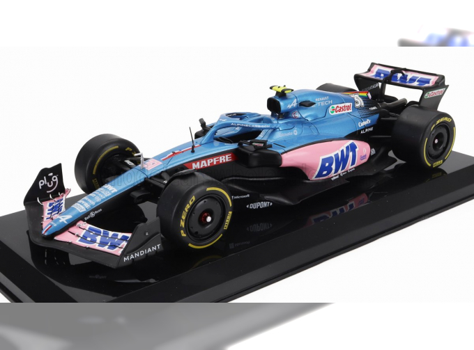 ALPINE F1 A522 Team Alpine Bwt №31 Season (2022) Esteban Ocon - Con Vetrina - With Showcase, Blue Pink