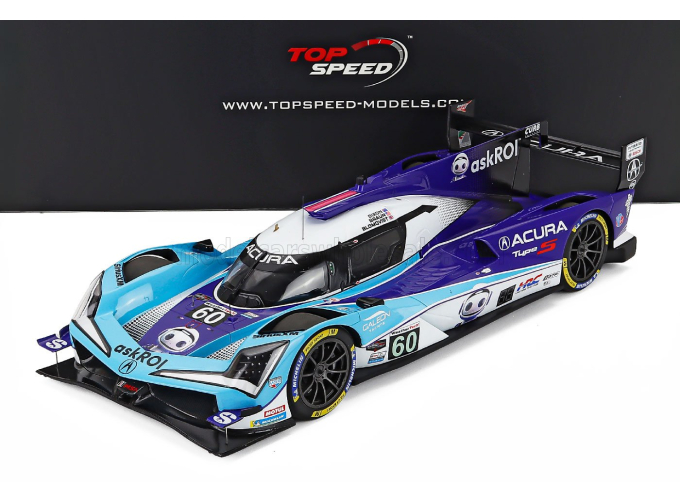 ACURA Arx-06 Gtp 2.4l Twin Turbo V6 Team Meyer Shank Racing N 60 Imsa 12h Sebring (2025) Tom Blomqvist - Colin Braun - Scott Dixon, 2 Tone Blue White