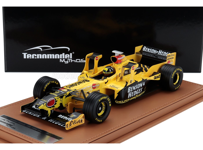 JORDAN F1 198 Honda Mf-301 Hc №9 With Tower Wings Imola Gp (with Pilot Figure) (1998) Damon Hill, Yellow Black