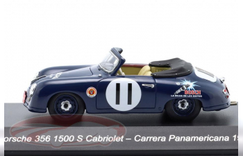PORSCHE 356 1500 S Cabriolet №11 Carrera Panamericana Fürst Paul-Alfons von Metternich, Baron Manuel Antônio de Teffé (1952), dark blue