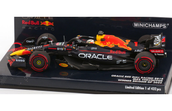 RED BULL F1 Rb18 Team Oracle Red Bull Racing N1 World Champion Winner Belgium Gp (2022) Max Verstappen, Matt Blue Yellow Red