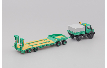 MERCEDES-BENZ Unimog Euro I mit Tieflader 4a, green