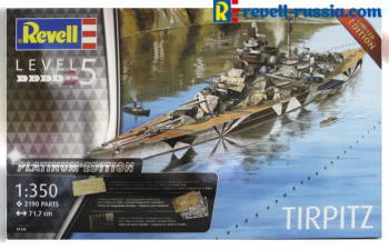 Сборная модель Немецкий линкор Tirpitz "Platinum Edition"