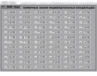 Декаль Номерные знаки индивидуальных владельцев Московская область (100х65)