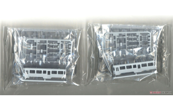 Сборная модель Sapporo City Transportation Bureau Streetcar Type 3300, 2шт