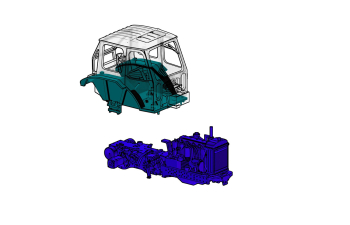 Сборная модель Трактор ЮМЗ-6Л фото версия с задней стенкой для экскаватора