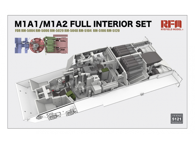 Сборная модель M1A1/M1A2 Abrams Tank Full Interior Set (without tank kit) FOR RM-5004 RM-5006 RM-5029 RM-5048 RM-5104 RM-5106 RM-5120